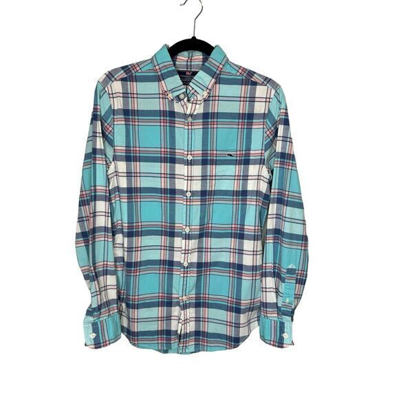 VINEYARD VINES Size S Slim Fit Tucker Button Down Plaid Shirt Long Sleeve Preppy - Picture 1 of 7